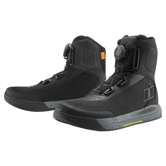 Icon OVERLORD VENTED Motorcycle Riding Shoes - BlackRef: IC0825