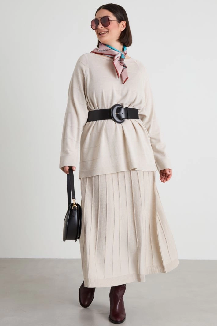 Wool blend sweater - CREAM