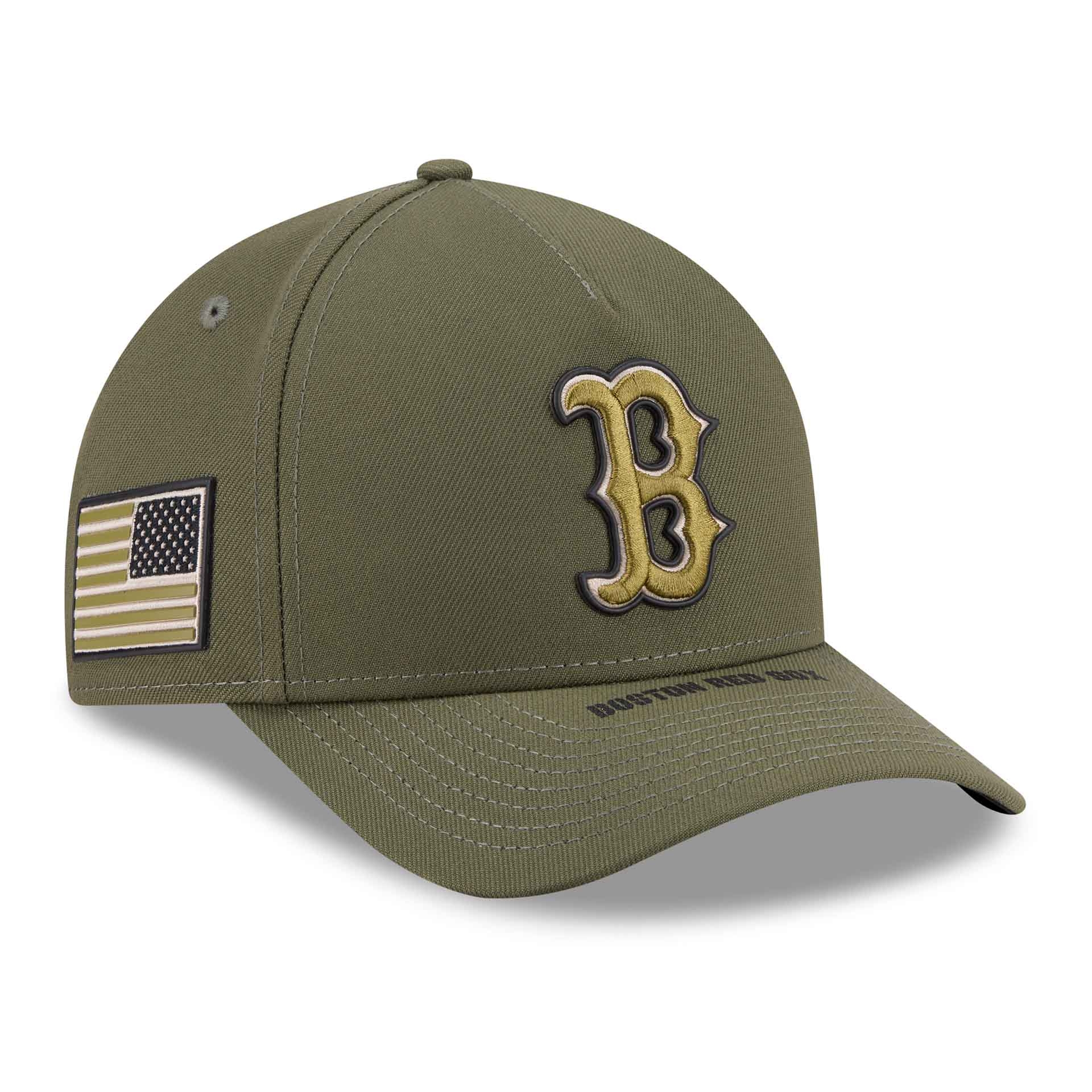 Boston Red Sox 2026 MLB Armed Forces 9FORTY M-Crown A-Frame Adjustable Cap Olive