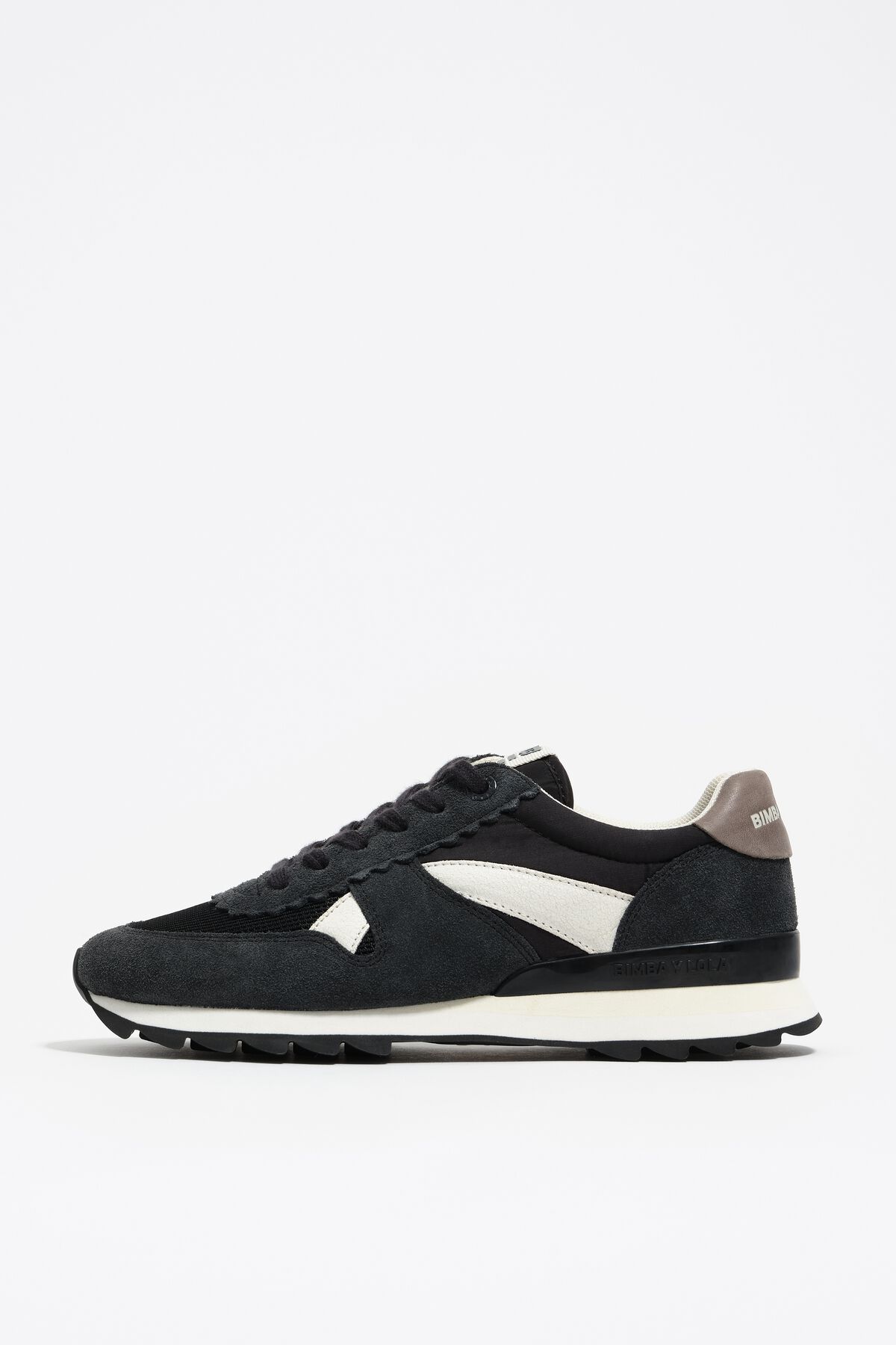 Black suede and nylon 13 19 technical sneaker