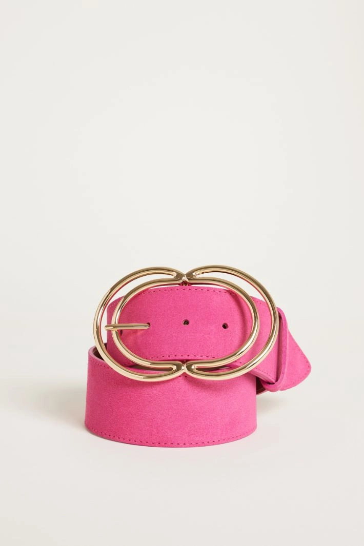 Sculptural buckle belt - FUCHSIA