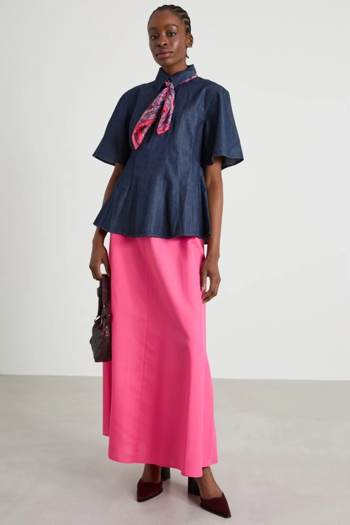 Chambray blouse - BLUE