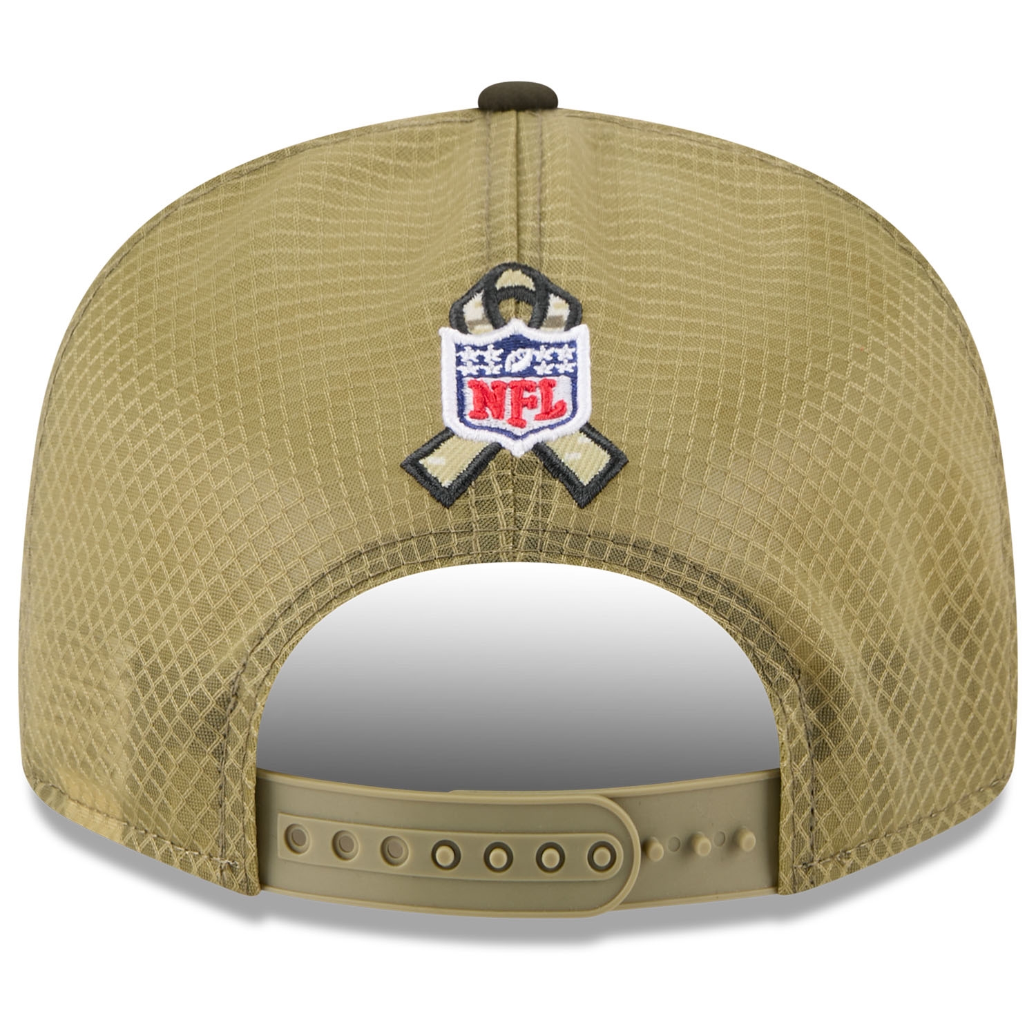 Arizona Cardinals 2025 NFL Salute to Service 9FIFTY Split Panel Trucker Snapback Cap Olive