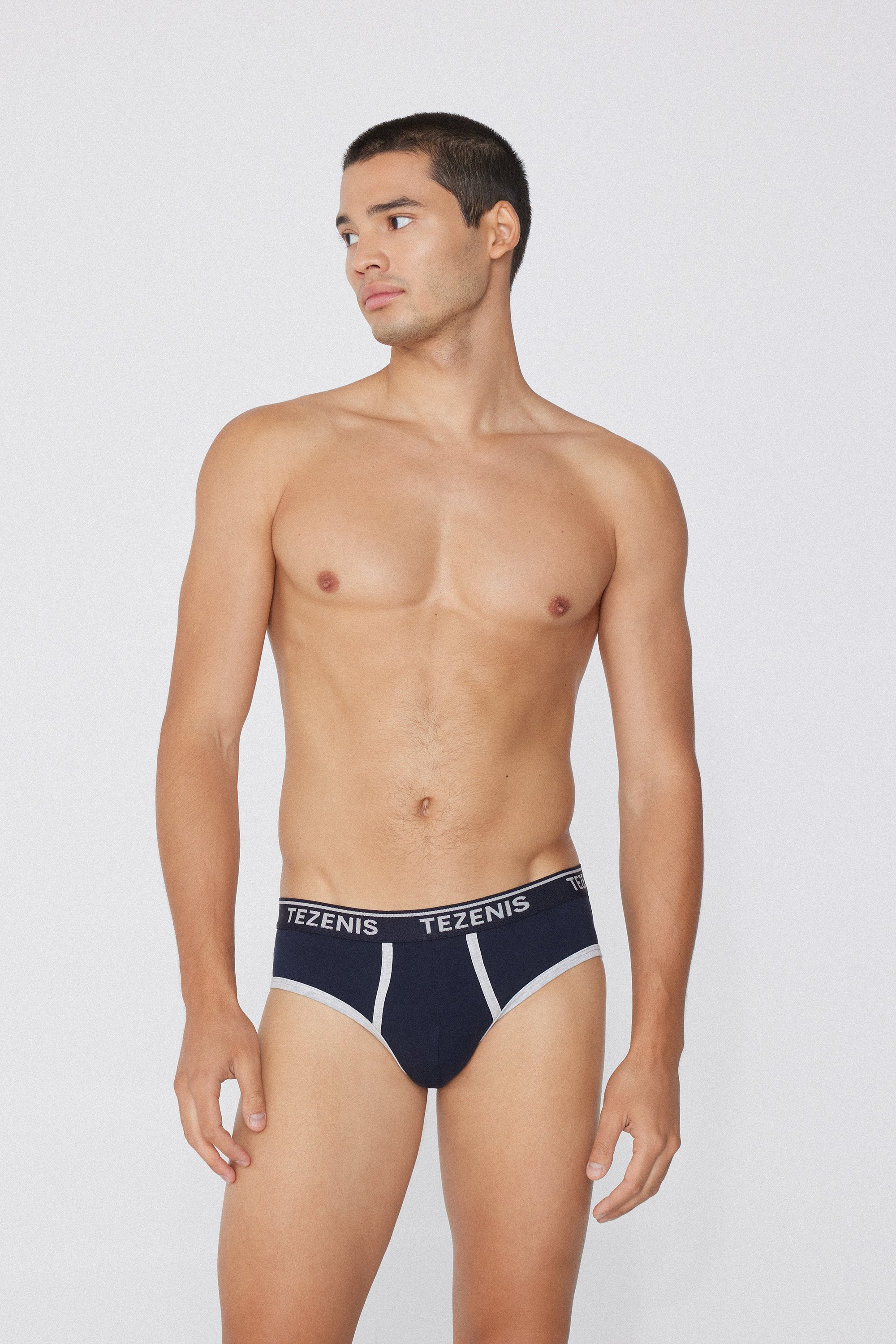 Organic Cotton Briefs with Contrasting Trim and Logo