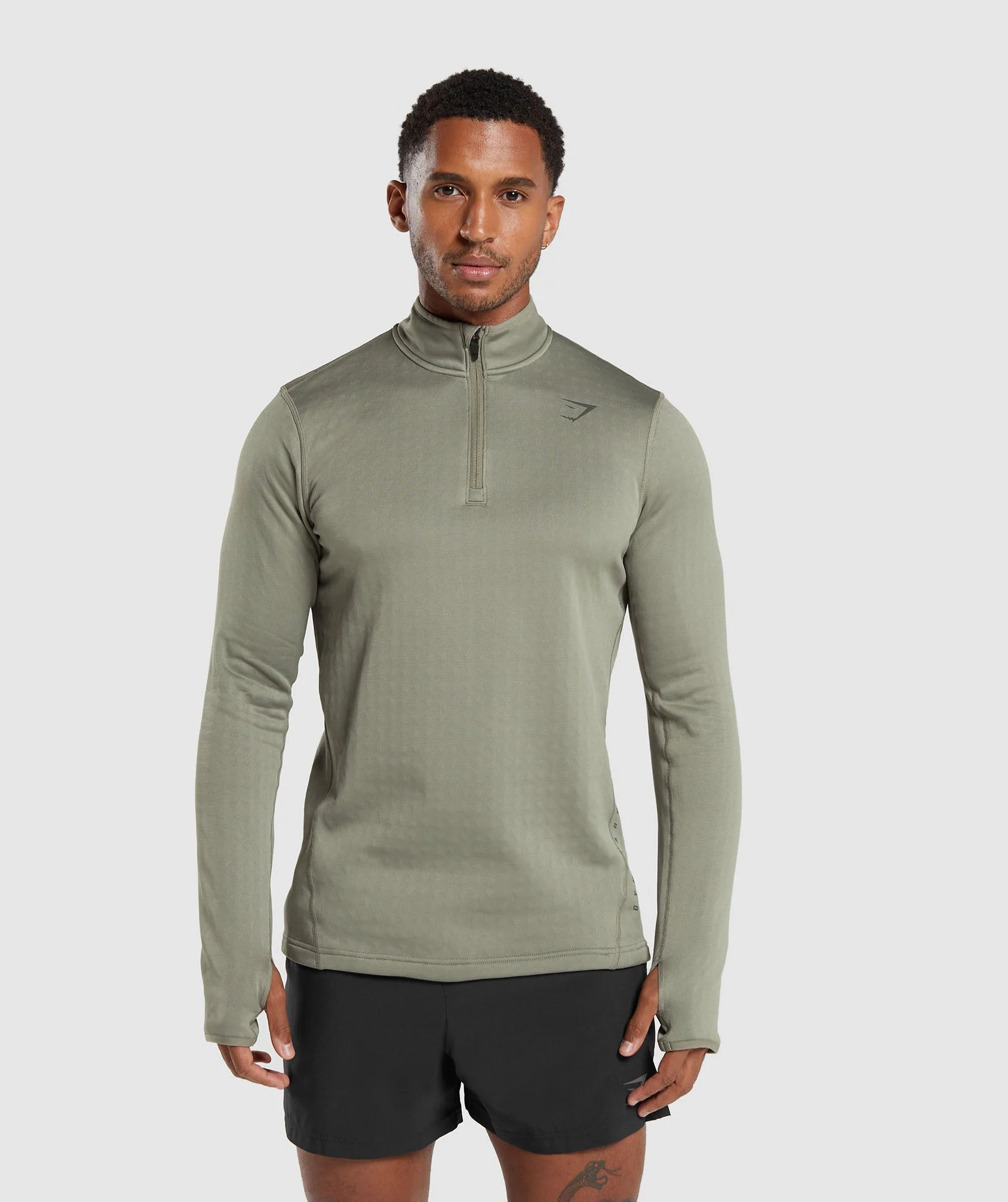 Sport 1/4 Zip Linen Brown