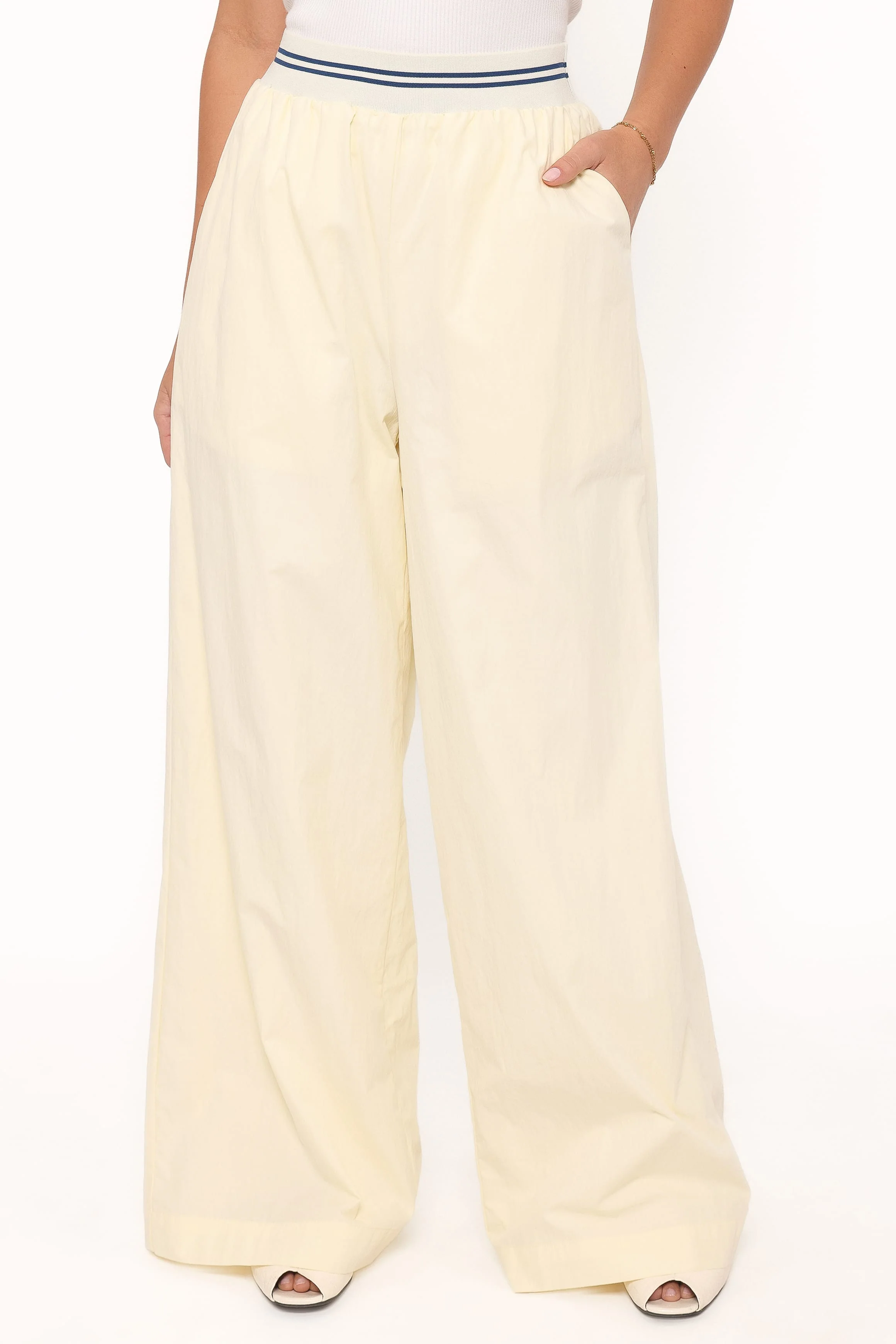 Adam Wide Leg Pant - Pale Yellow