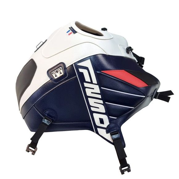 Tapis de réservoir Bagster Blanc/Marine/Déco Noir Mat grainé/Persico/BlancRef : BG1007 / 1748G