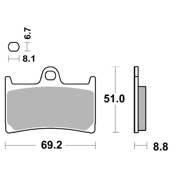 SBS 634HF Organic Front Brake PadsRef: 634HF / 634000