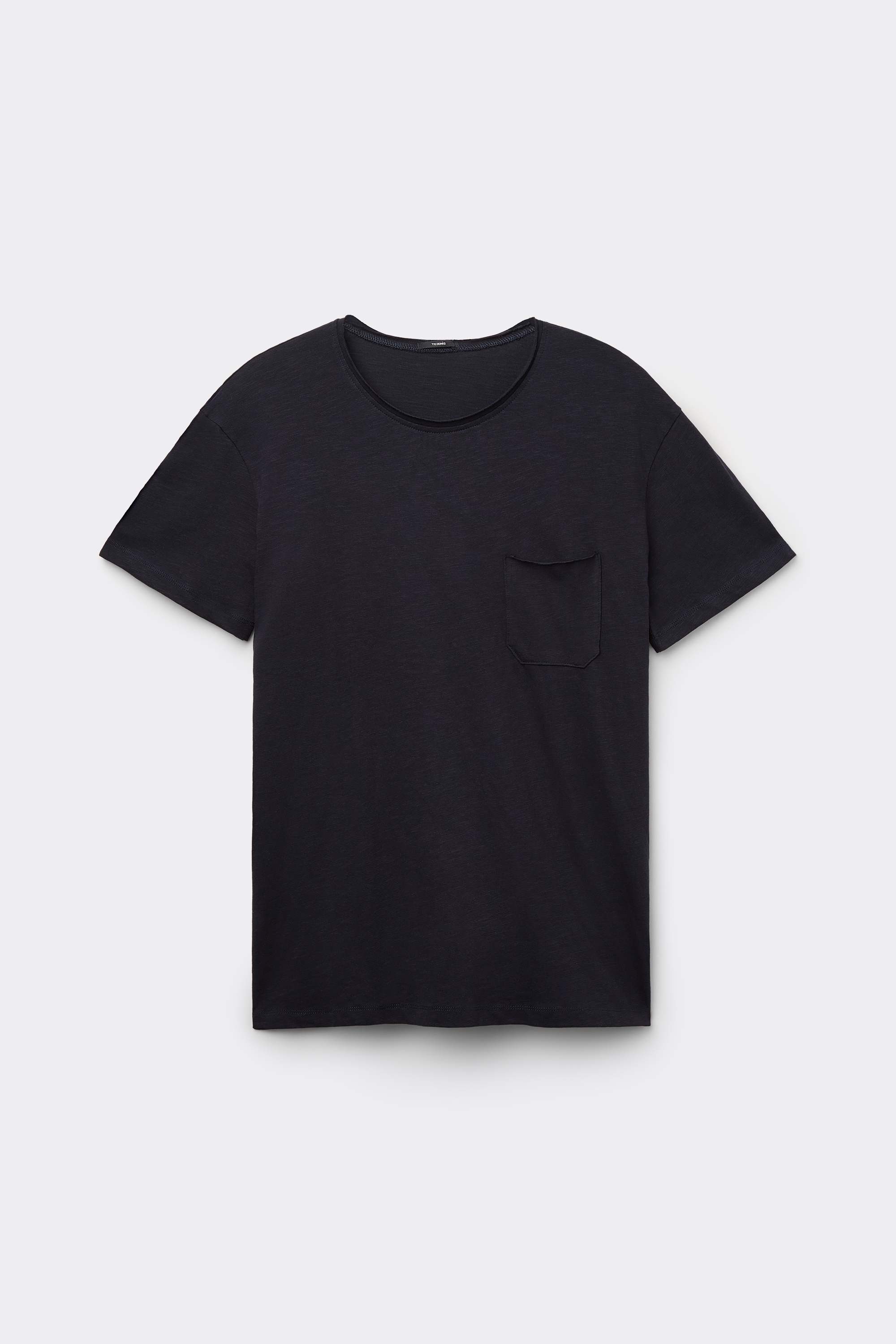 Slub Cotton T-Shirt with Breast Pocket