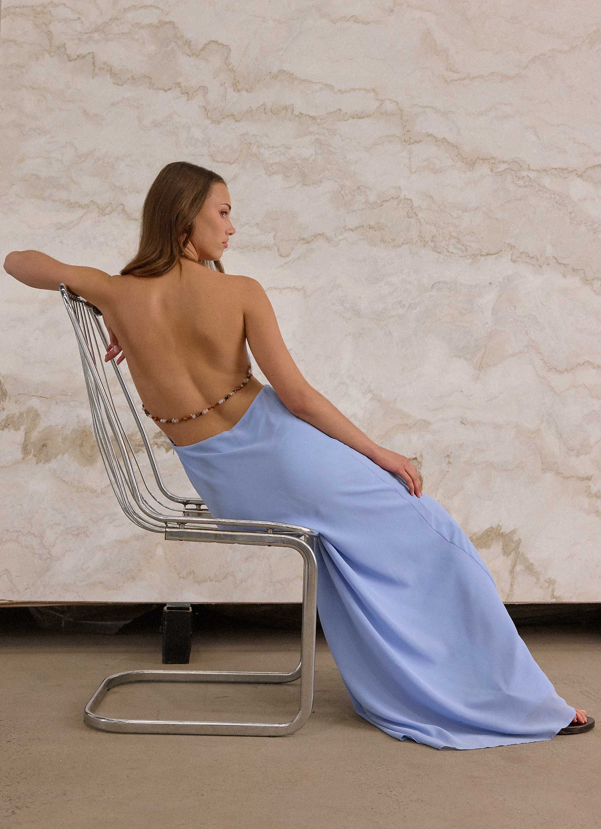 Le Soleil Halter Maxi Dress - Periwinkle