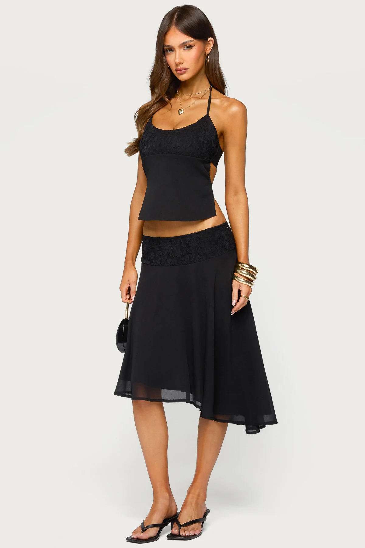 Evia Lacey Backless Halter Top