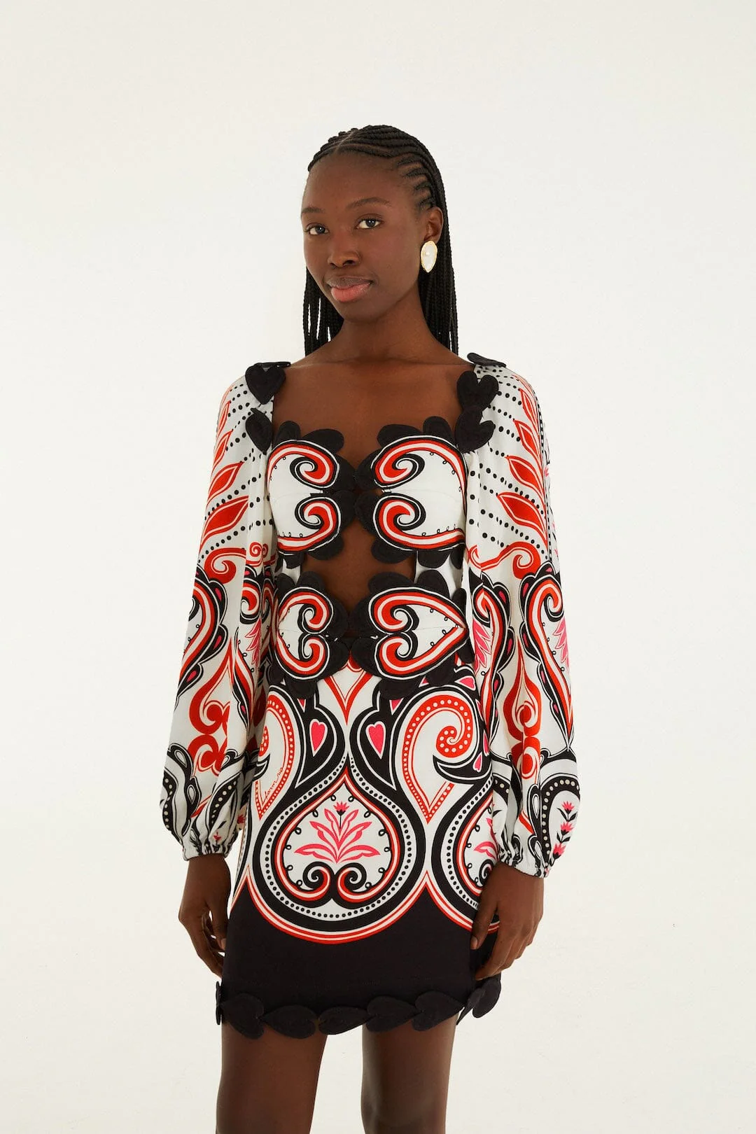 Off-White Graphic Ainika Cut-Out Hearts Mini Dress