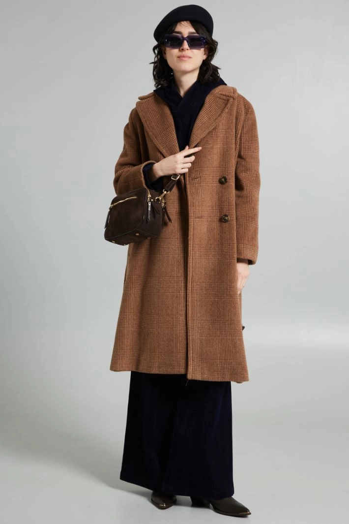 Yarn dyed wool coat - CAMEL CARAMEL