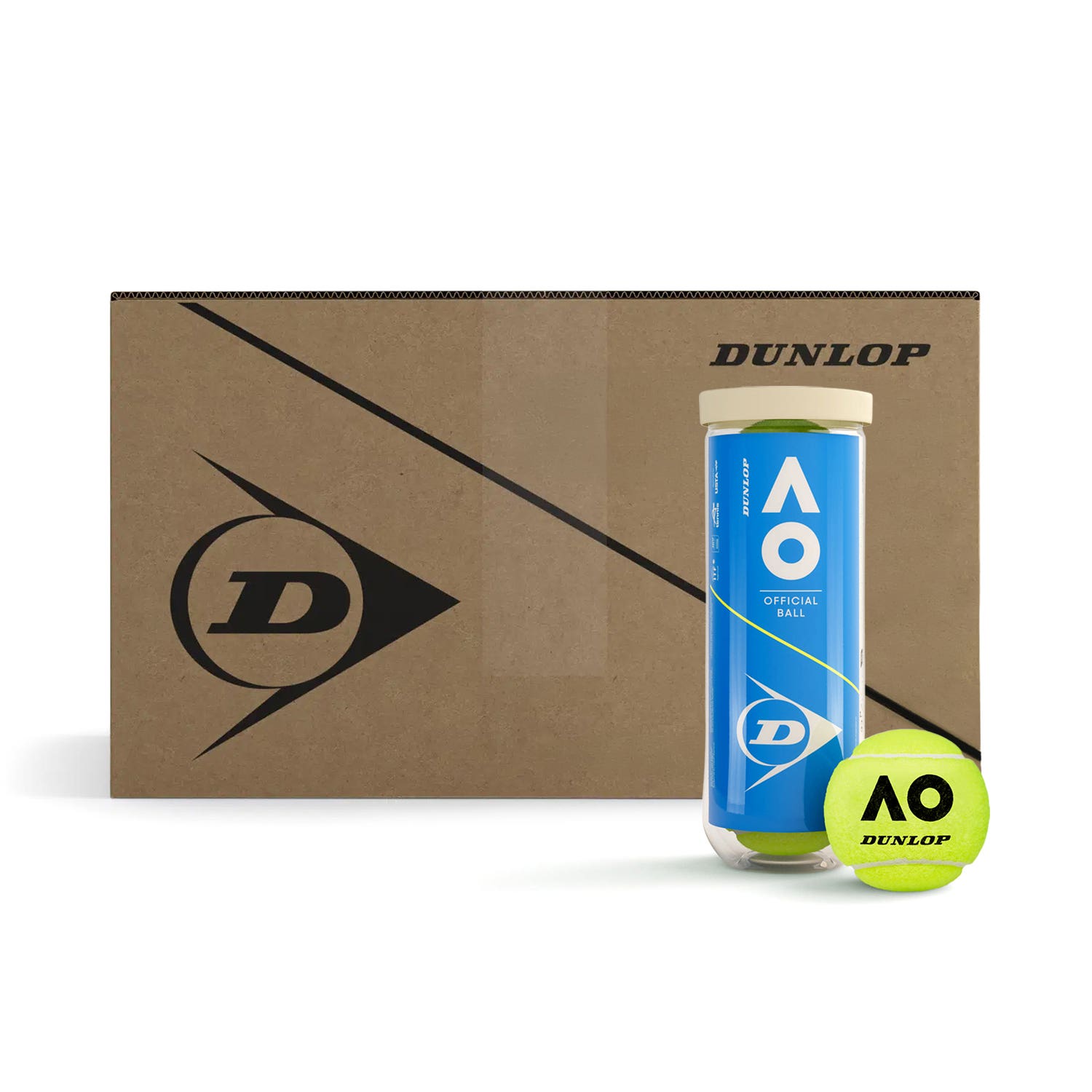 BOX OF 24 CANS X 3 BALLS DUNLOP AUSTRALIAN OPEN 3PET