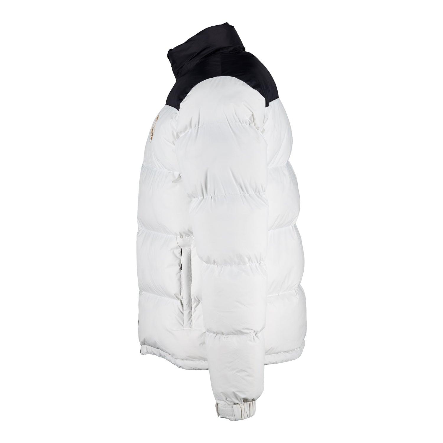 Mens Outerwear Color Block Puffer Jacket Anorak White