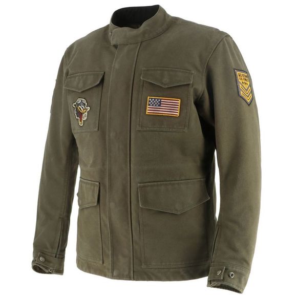 Helstons VON DUTCH WARRIOR Motorcycle Jacket - GreenRef: VDH0258
