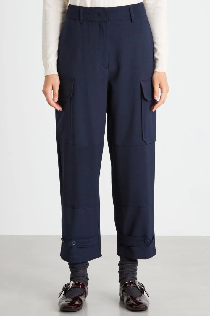 Baggy cargo-style trousers - BLUE