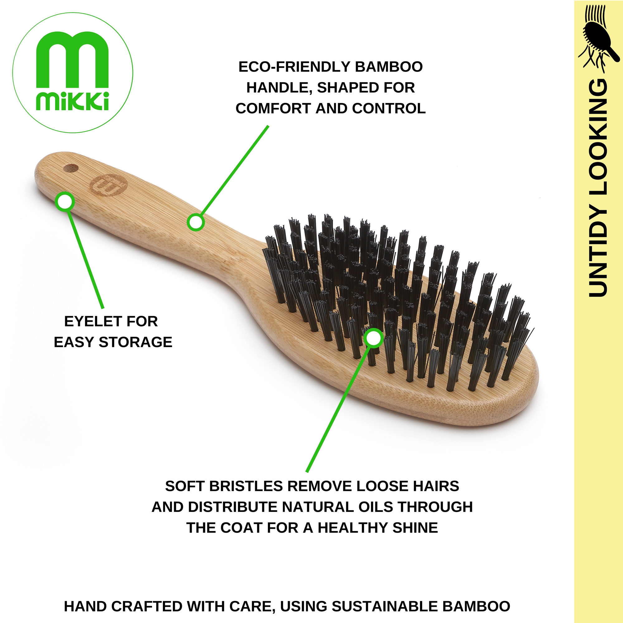 Mikki Bamboo Bristle Brush - Small