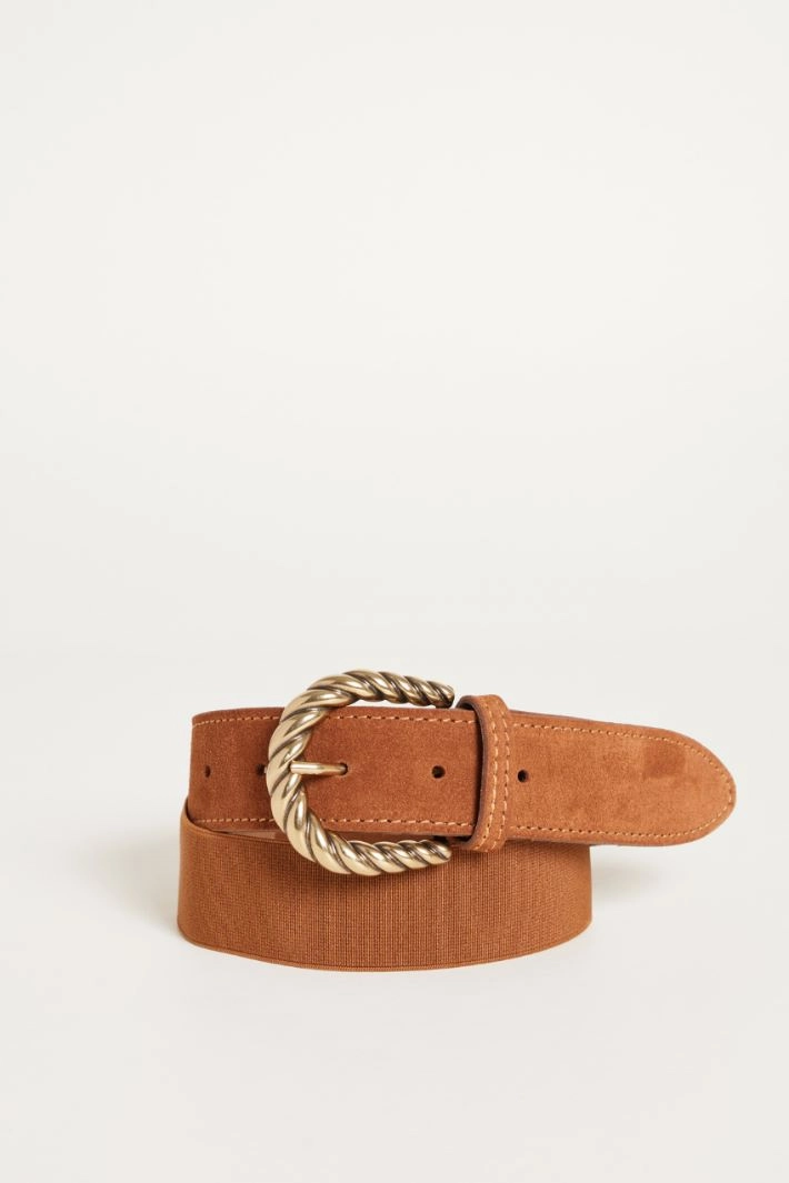 Suede belt - BROWN