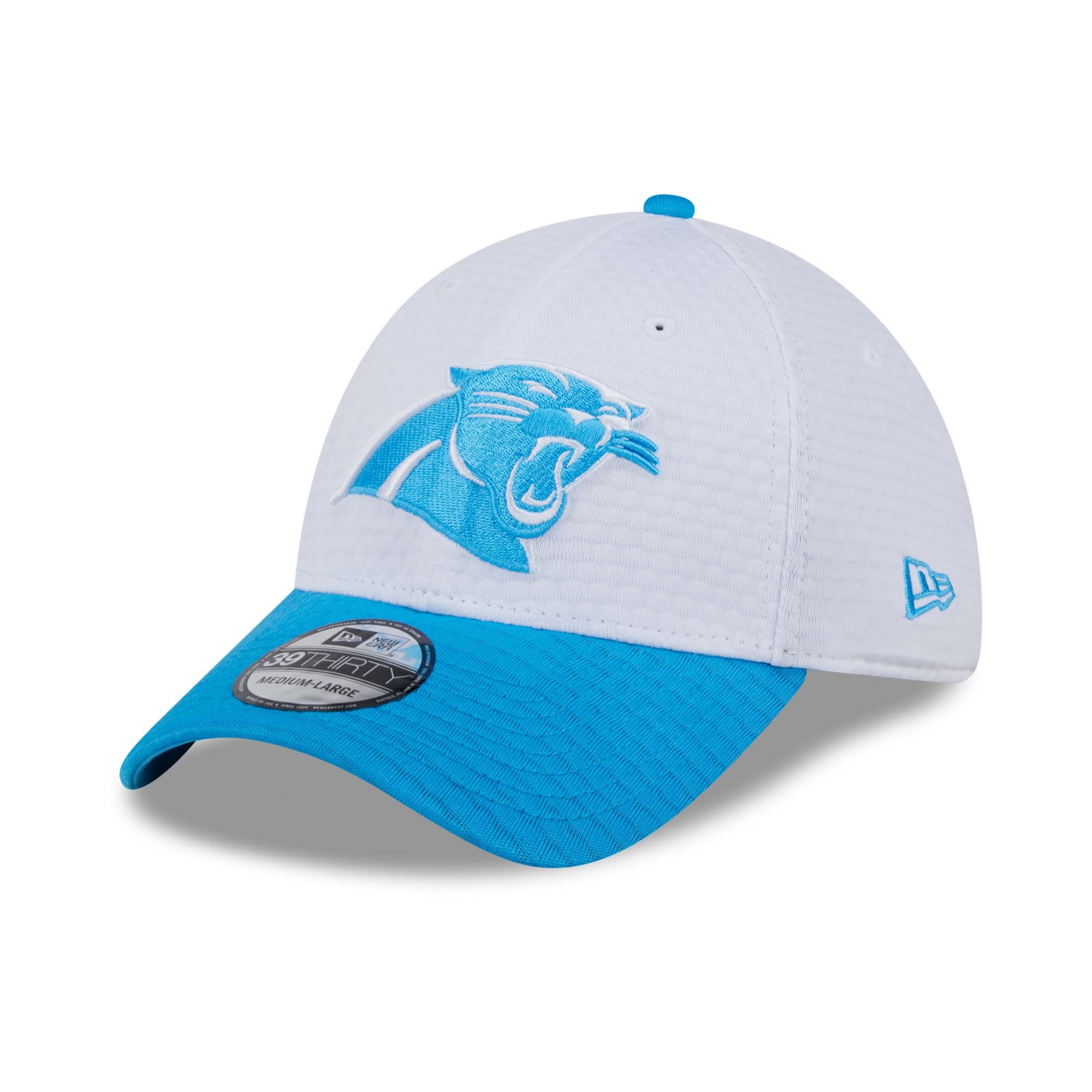 Carolina Panthers 2024 NFL Training Camp New Era 39THIRTY Flex Cap White