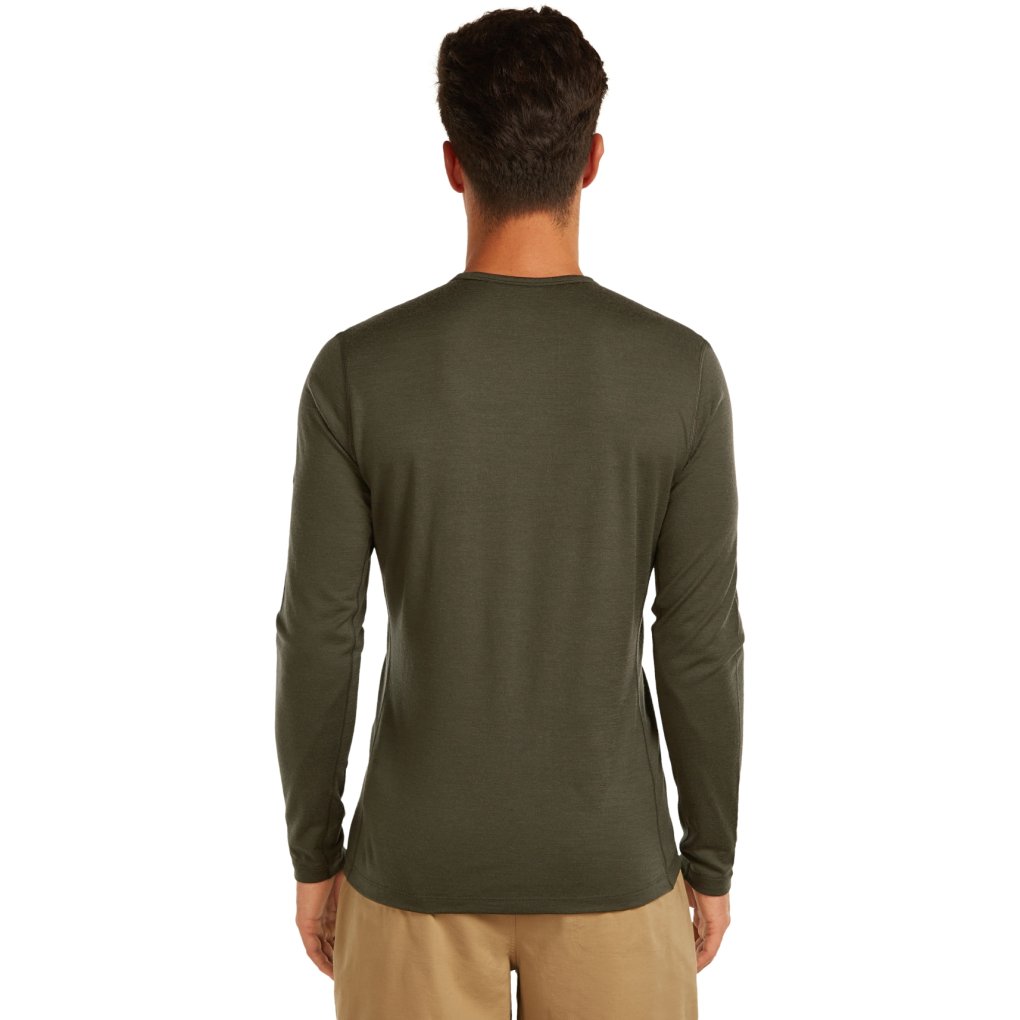 Icebreaker Merino 200 Oasis Long Sleeve Crewe Thermal Top Men - Dark Loden