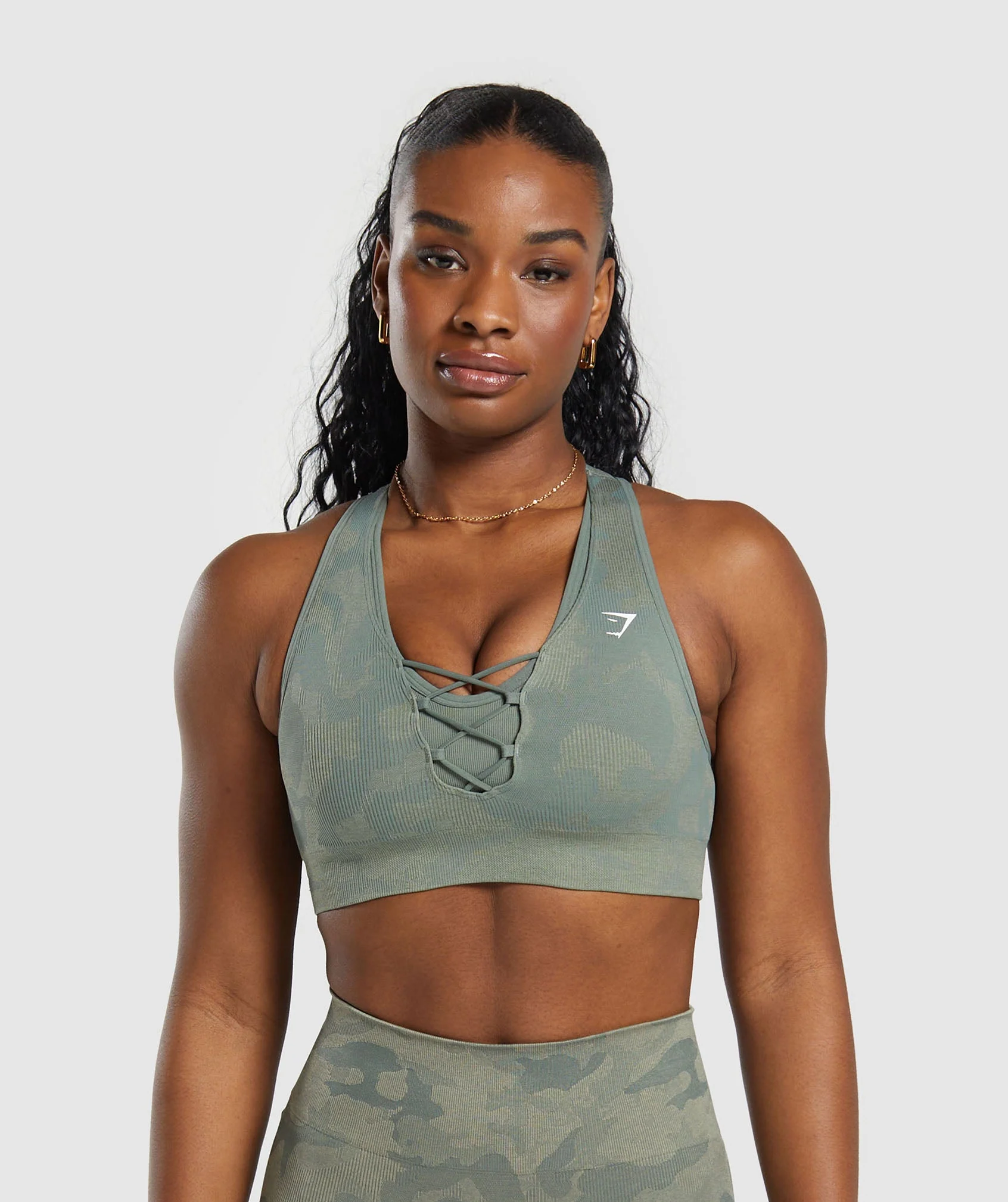 Adapt Camo Seamless Sports Bra Unit Green/Chalk Green