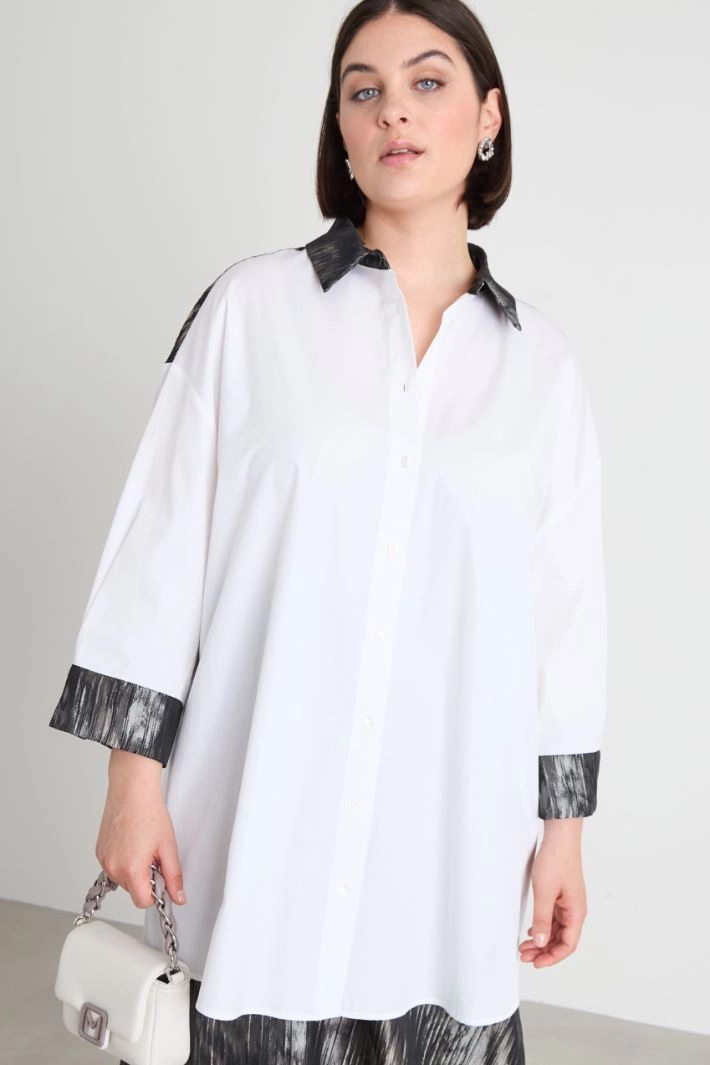Cotton poplin shirt - WHITE