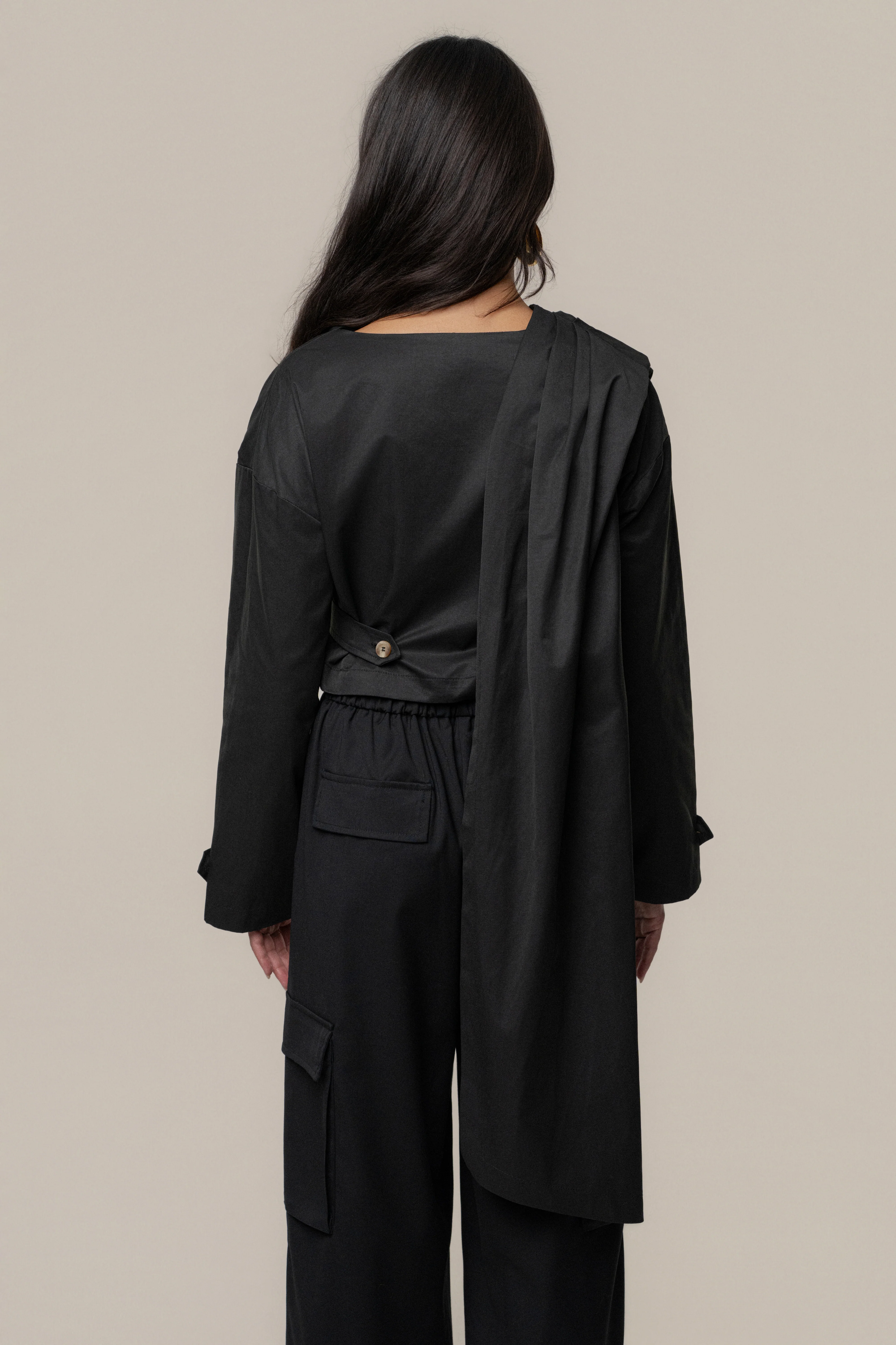 Black Next Level Cape Jacket