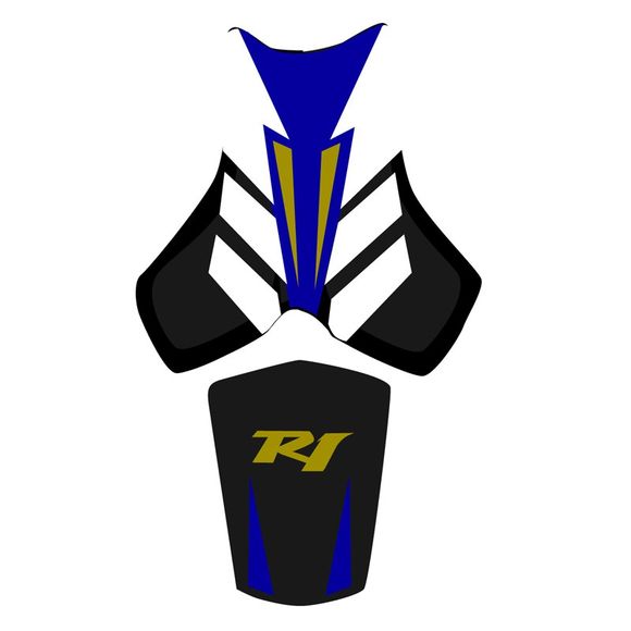 Bagster baltic/black/white/gold letters seat coverYAMAHA 1000 YZF-R1 (RN19) - 2008Ref: 2188D