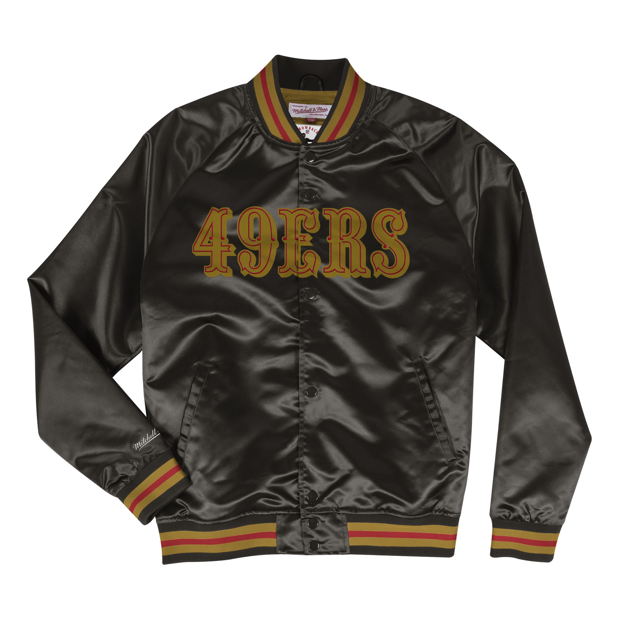 San Francisco 49ers Mitchell & Ness Lightweight Satin NFL Jacket Black