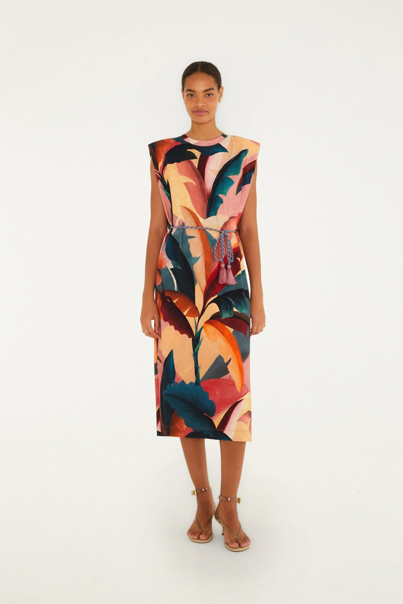 Multicolor Atlantic Rainforest  T-Shirt Midi Dress