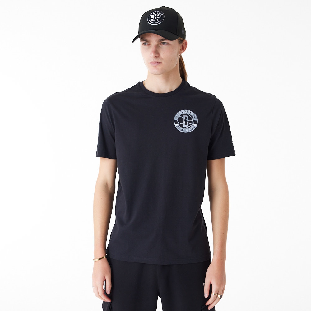 Brooklyn Nets Holographic New Era NBA T-Shirt Black
