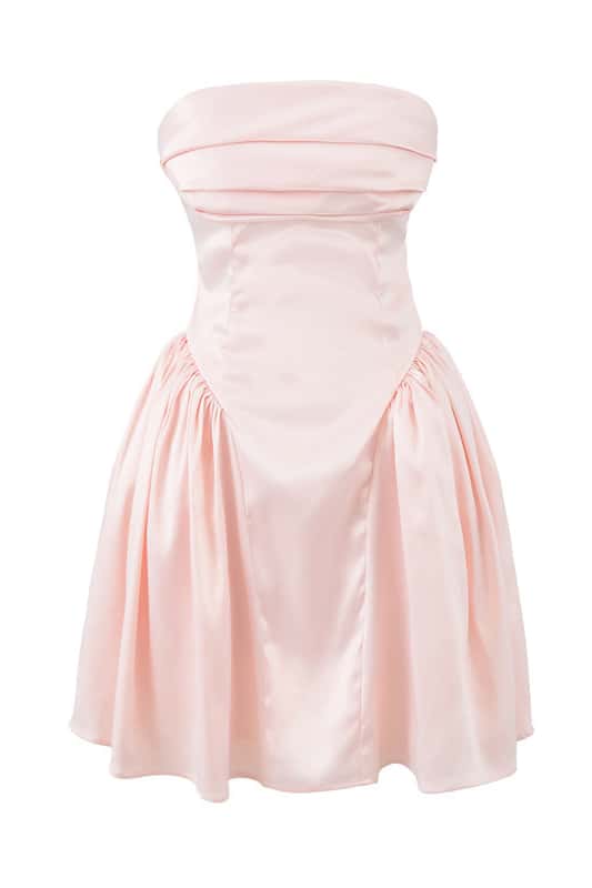 Cowl Neck Pink A-line Short Dress