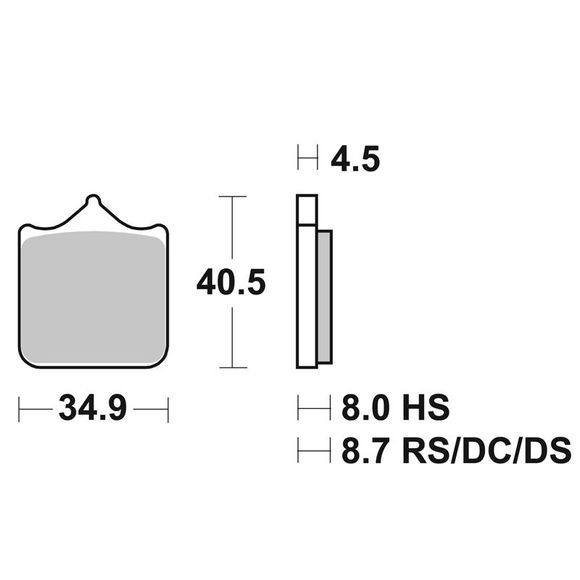 SBS 870HS Sinter Sintered Metal front brake padsRef: 870HS / 870070