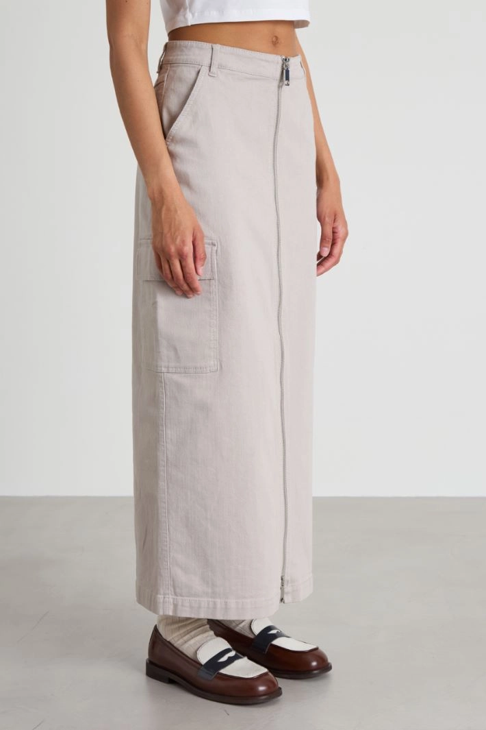 Cotton drill cargo skirt - ICE