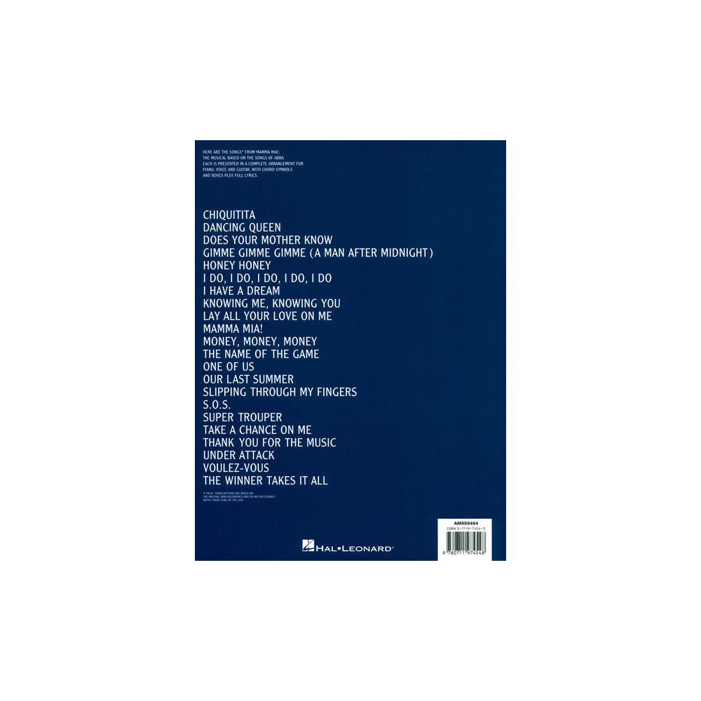 Wise Publications Mamma Mia Vocal Selections – Thomann Ireland