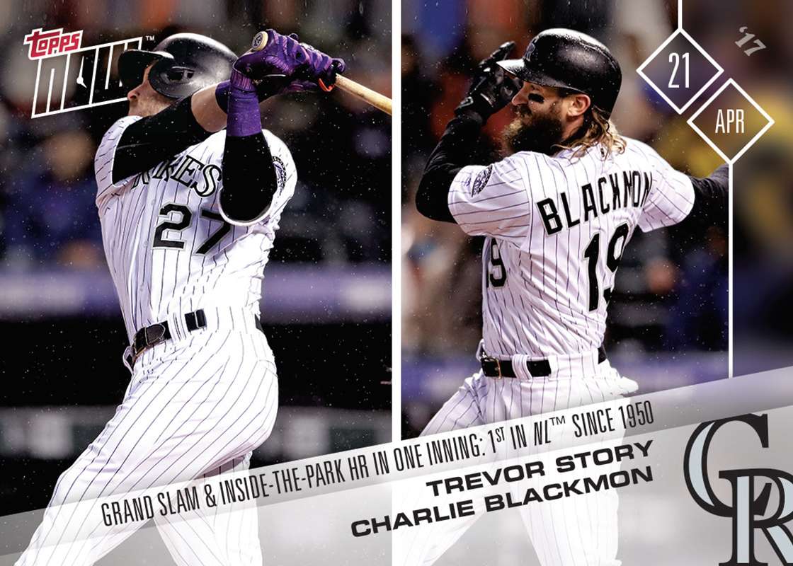 Trevor Story/Charlie Blackmon - 04/21/17 TOPPS NOW® Card 72 - Print Run: 265
