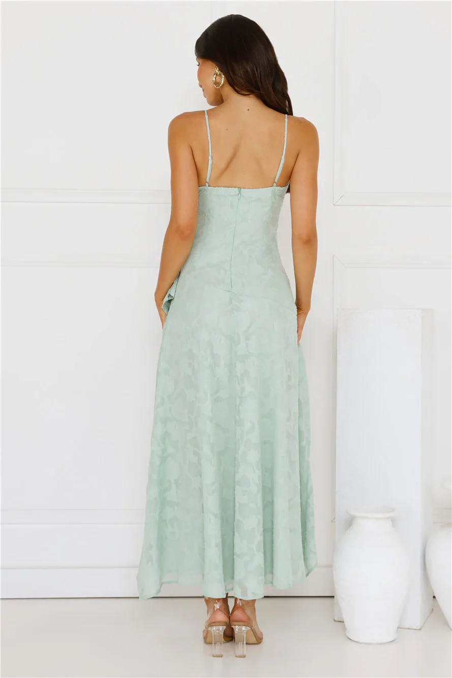 Sapphire Cascade Midi Dress Sage