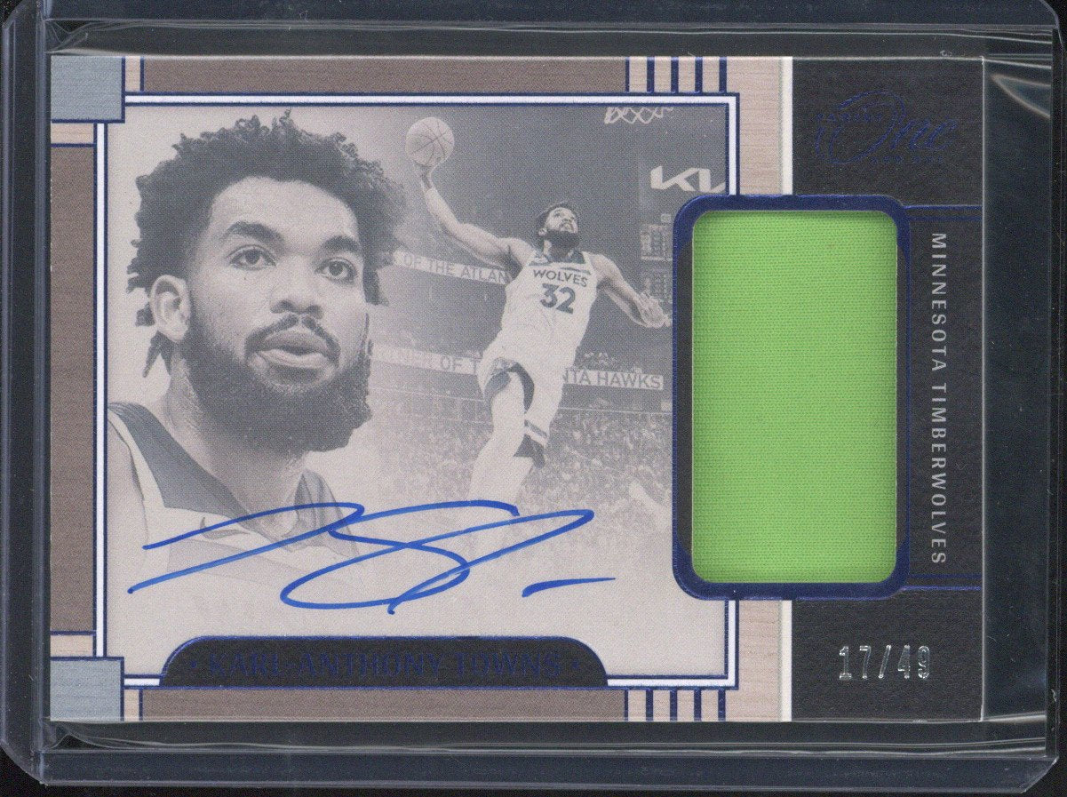 2023-24 Panini One and One Basketball Karl-Anthony Towns Relic Autograph /49 #JA-KAT