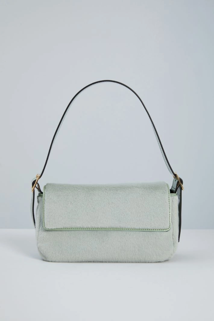 Bag in soft and warm fabric - SAGE GREEN