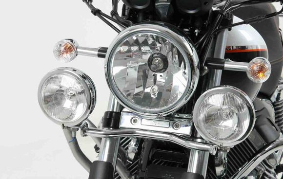 Hepco & Becker Twinlight (road) lights with bracket and cable - chromeMOTO GUZZI 750 NEVADA 750 - 2010 - 2011Ref: Hbe04529A / 400543 00 02