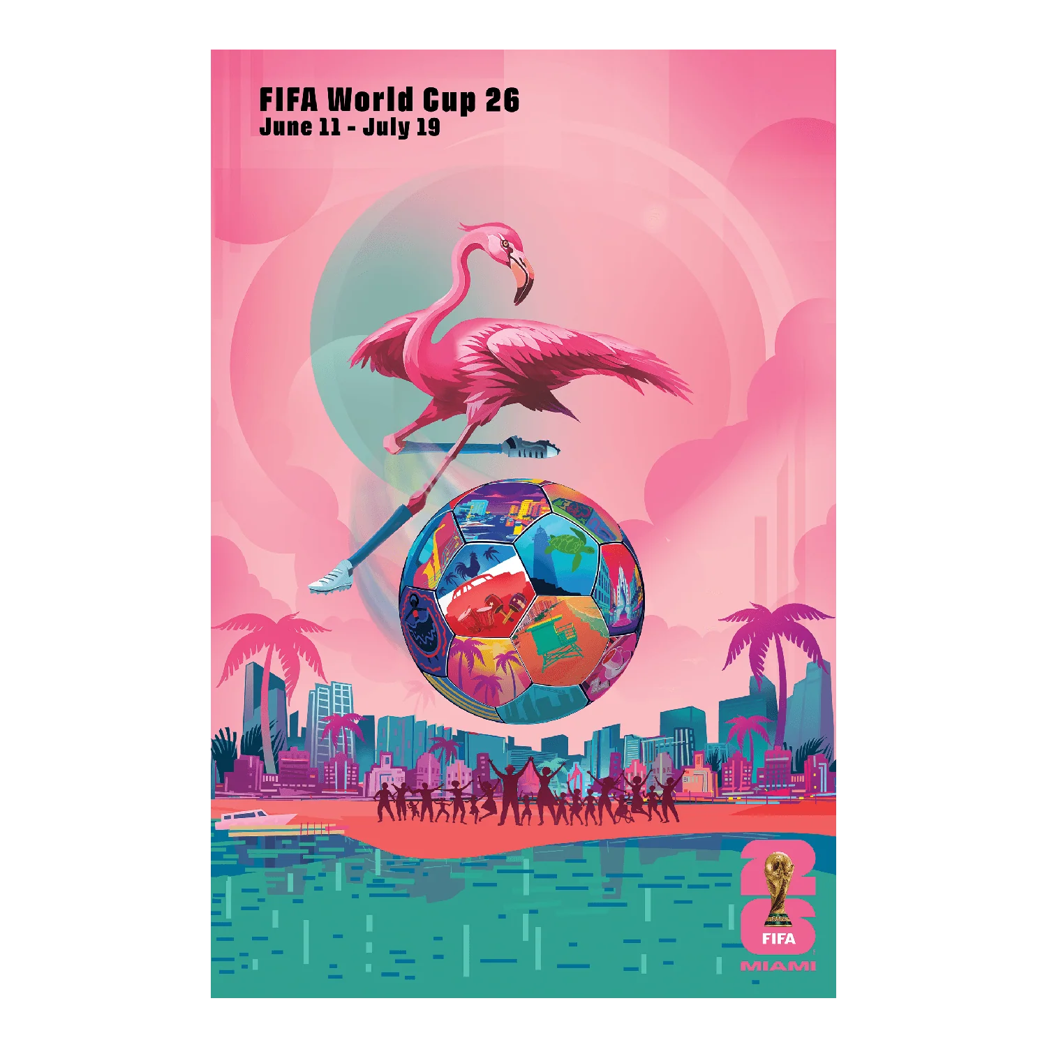 2026 Soccer Fan Collection Miami Host City Poster
