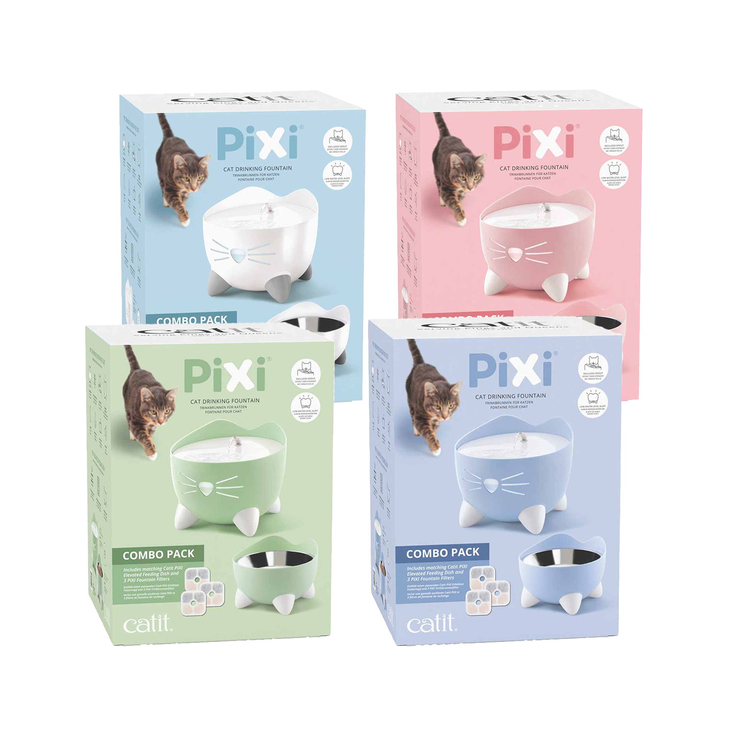 Catit PIXI Drinking Fountain Combo Kit - White