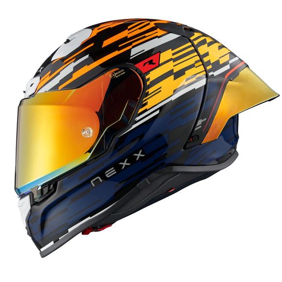 An integral helmet Nexx X.R3R - Glitch RACER - Blue / OrangeRef : NE0608-C56612