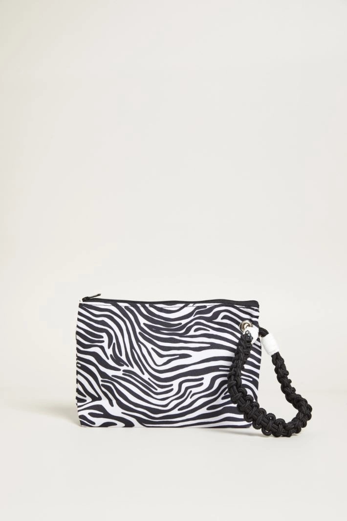 Animal print envelope bag - WHITE BLACK