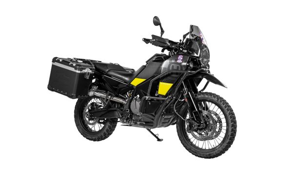 Touratech ZEGA Evo X suitcase With 45/45 offset - Black support included - Black anodizedRef: Trt01859A / 01-414-6877-0