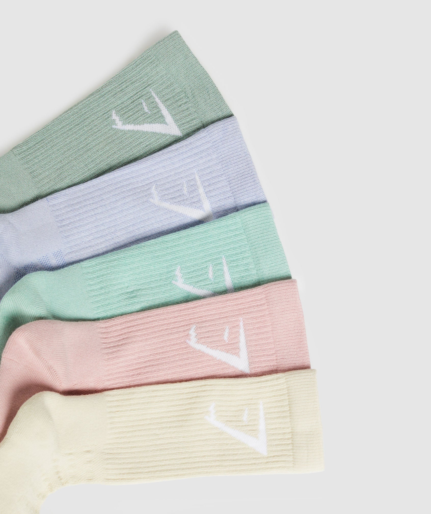 Crew Socks 5pk White/Pink/Green/Lilac/Green