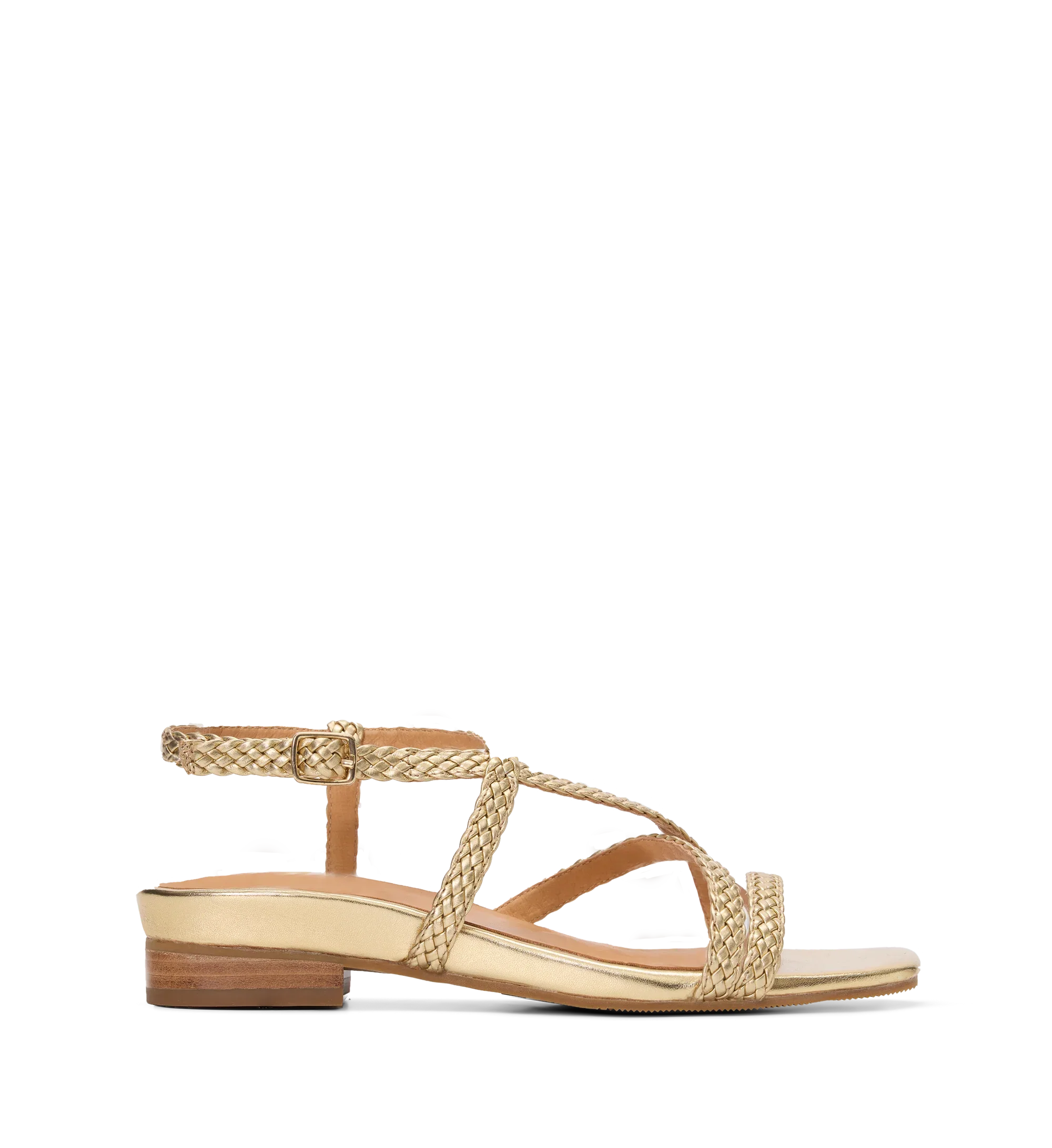 Wrentit Gold Woven Leather Sandals | Bared Footwear