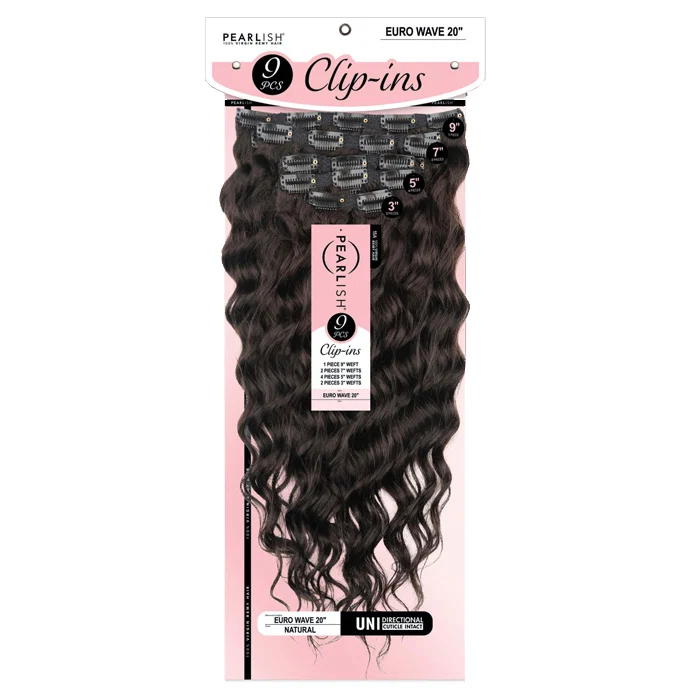 Sensationnel Pearlish 15A 100% Virgin Remy Hair 9 Pcs Clip-Ins Weave - EURO WAVE 20