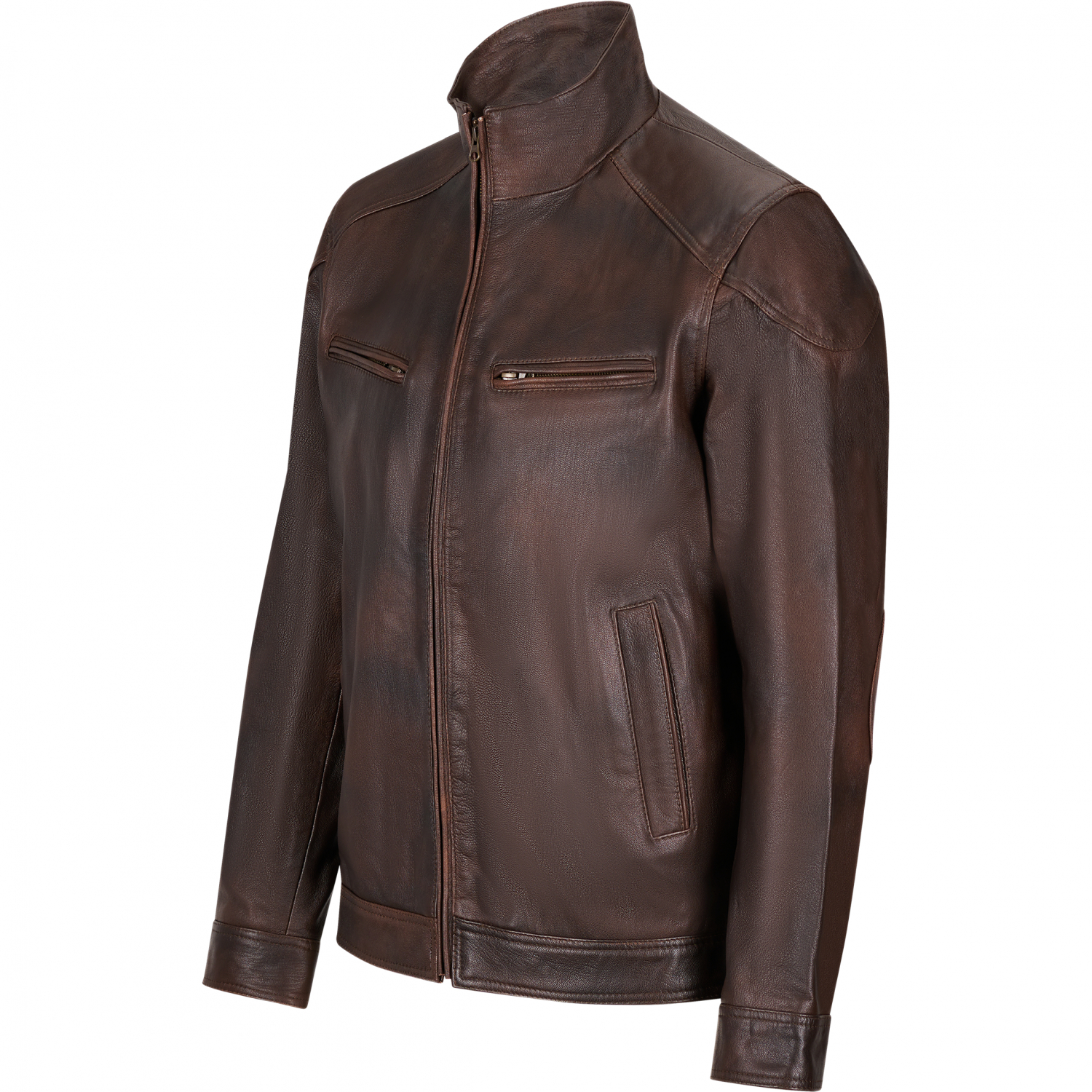 il Lago Prestige Leather Jacket Boston Men (Brown)